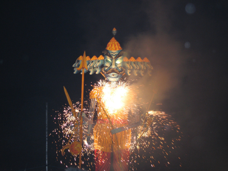 Effigy of demon king Ravana burnt in Mahattori