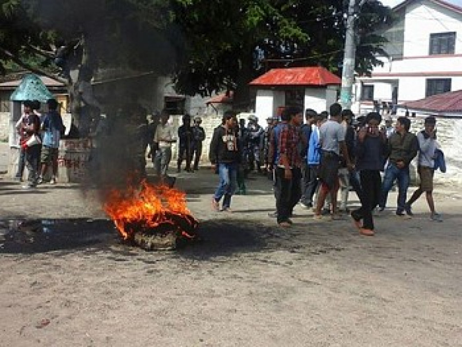 Protest amid curfew in Surkhet