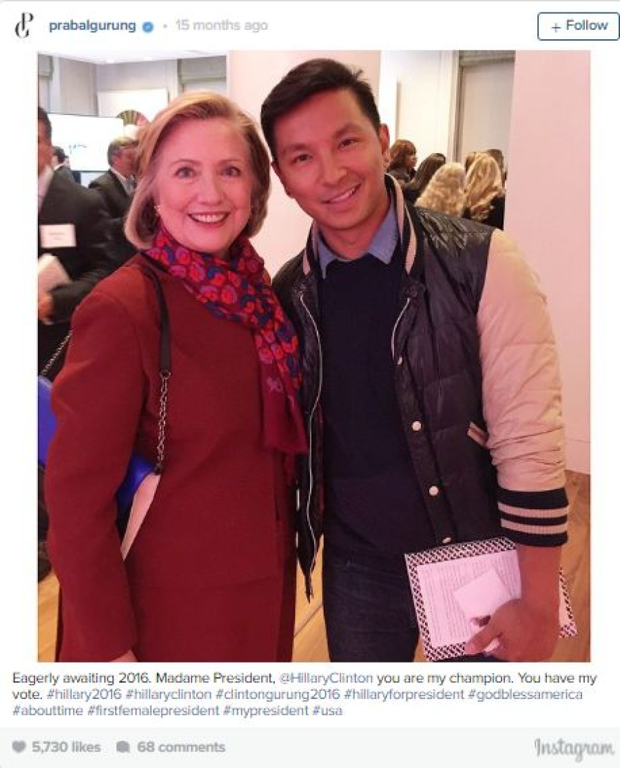 US Election 2016: Fashion Designer Prabal Gurung supports Clinton