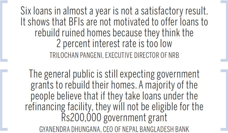 Central bank’s loan scheme for quake survivors falls flat