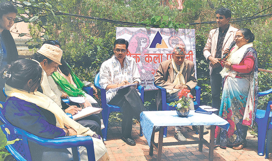 Mithila art on display in Thamel