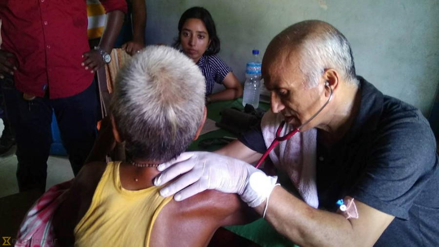 Dr KC in Saptari to treat flood-affected Dalits