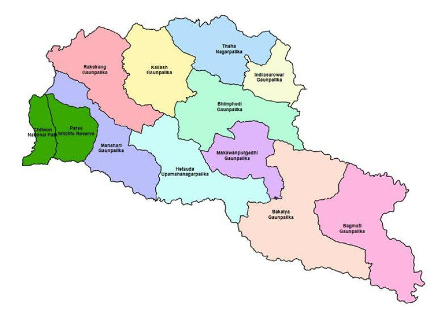 Nepal Makwanpur Hetauda Map Makwanpur Landslide: Two Including Minor Killed, Eight Missing