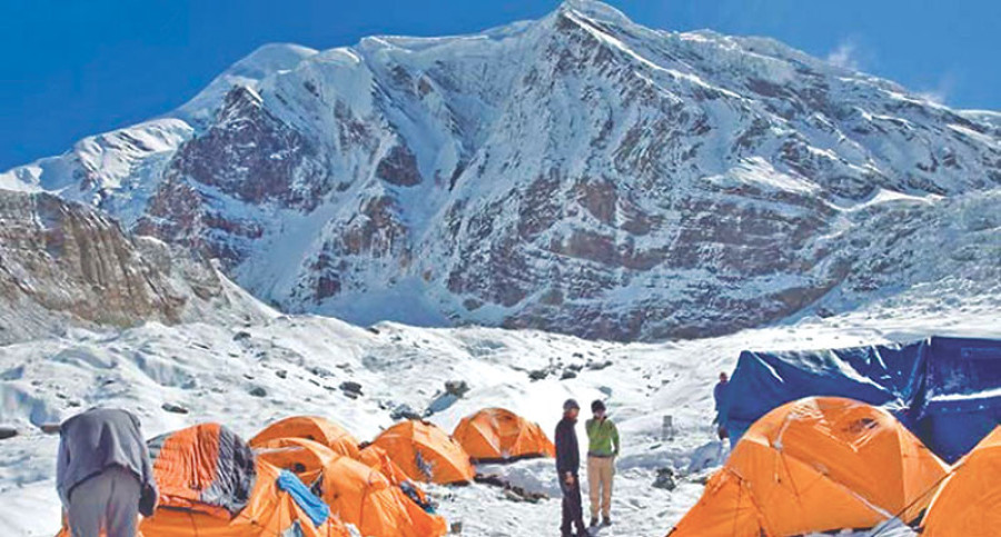 Dhaulagiri base camp bustling with climbers