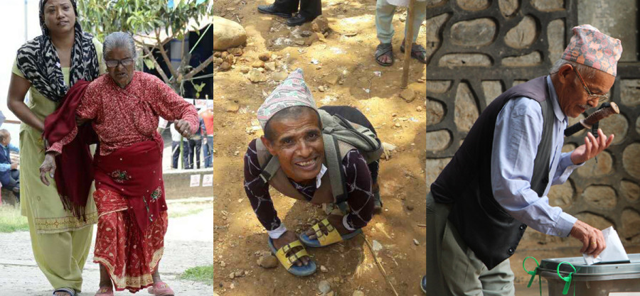 Age and physical disabilities are no bar to cast your vote