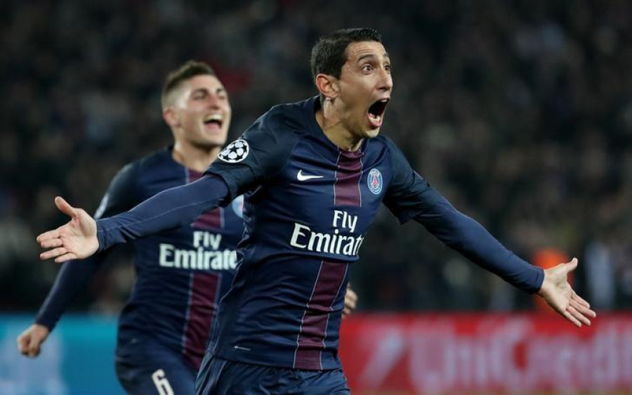 Birthday boy Di Maria celebrates as PSG thrash Barca