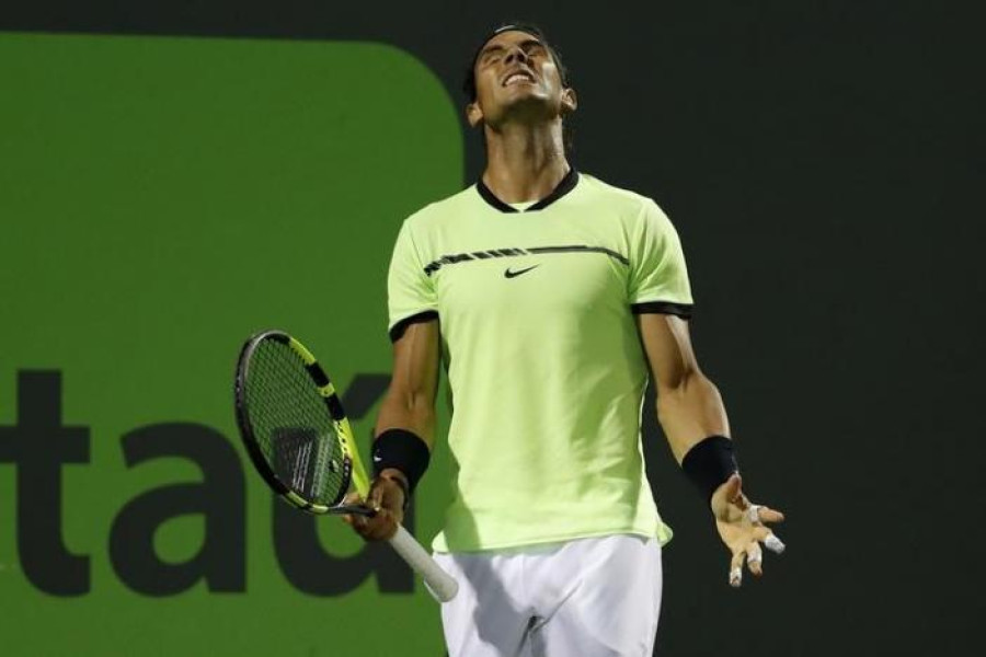 Nadal beats Sock in Miami quarters, Nishikori out