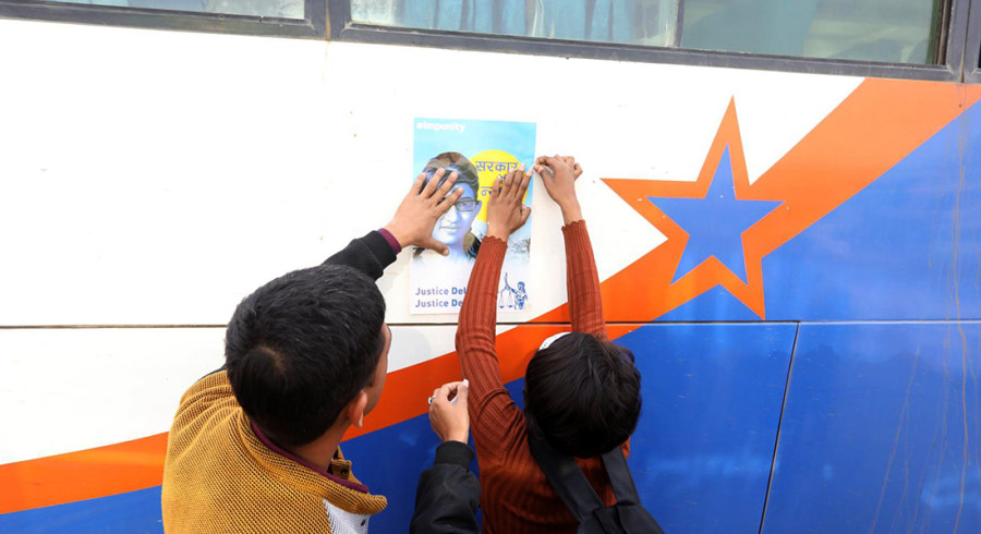 Posters demanding justice for Nirmala now on public transport