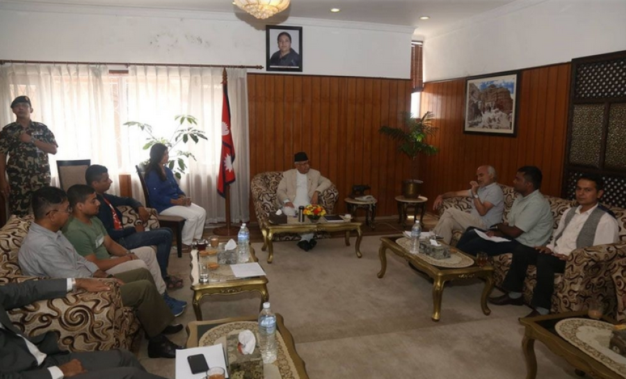 PM Oli, Dr KC holding meeting in Baluwatar