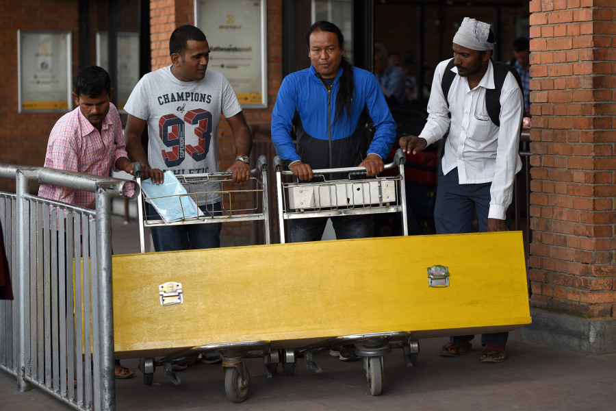 Bodies of 5 Nepali migrant workers brought to Kathmandu (With photos)