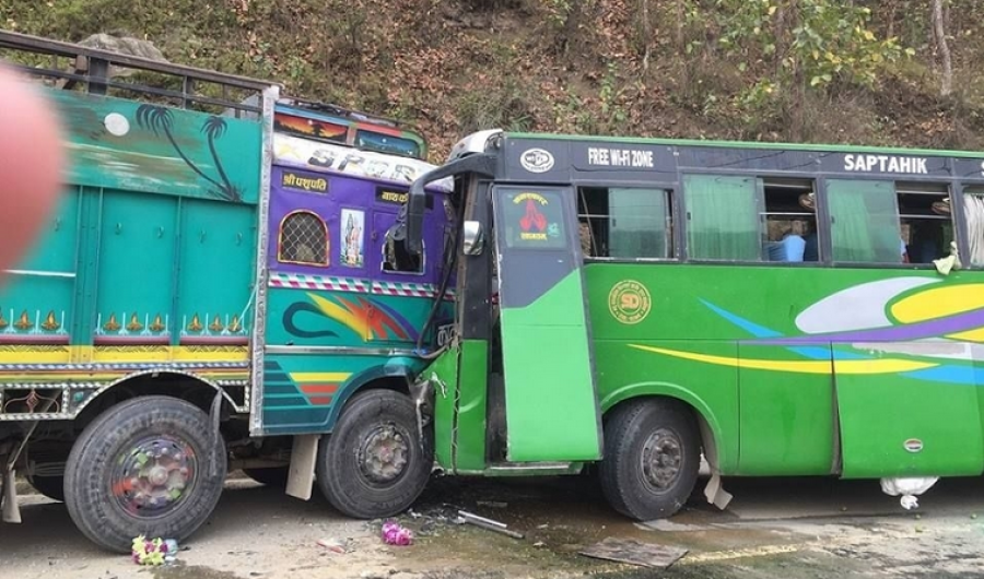 27 injured in Dhading bus-truck collision 
