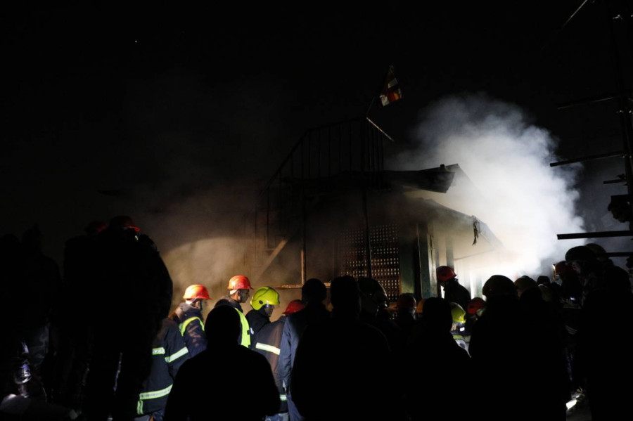 Fire breaks out at Gyanmala Bhajan Ghar of Swoyambhu