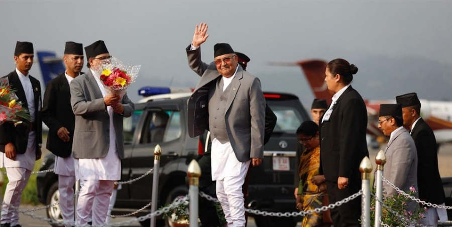 PM Oli arrives home after attending 73rd UNGA