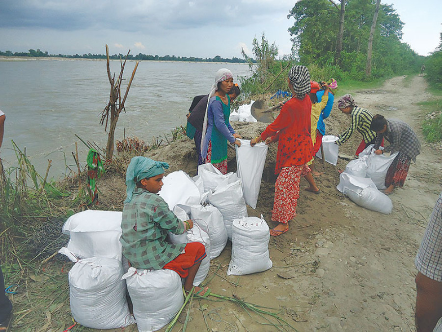 Tikapur relies on bio-embankment