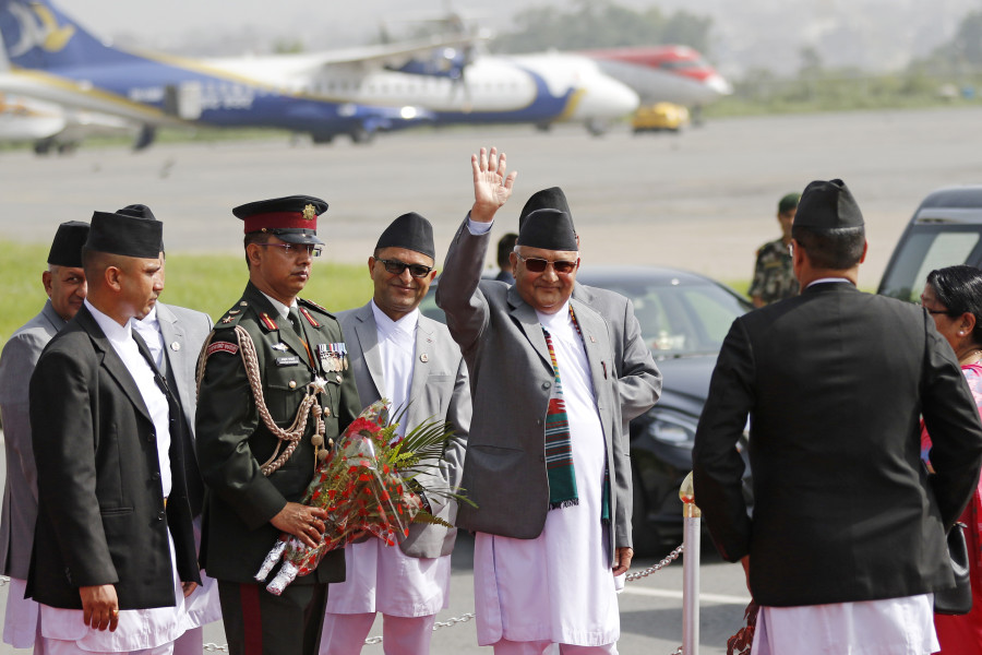 PM Oli off to China for six-day official visit (with photos)