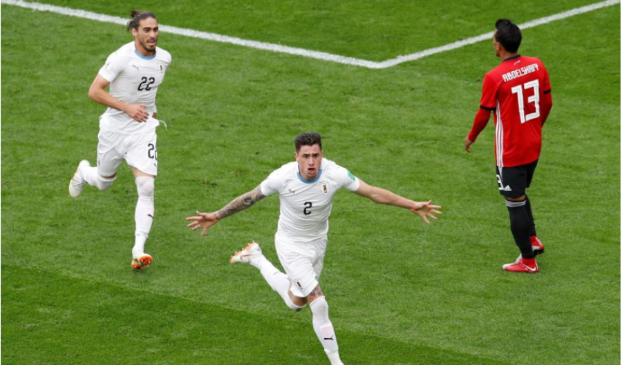 Uruguay beat Egypt 1-0 with late Jimenez header