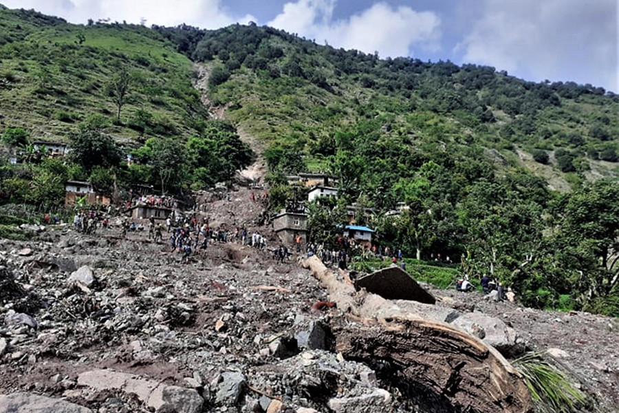 Landslides threaten 60 locations in Kedarsyu and Thalara in Bajhang