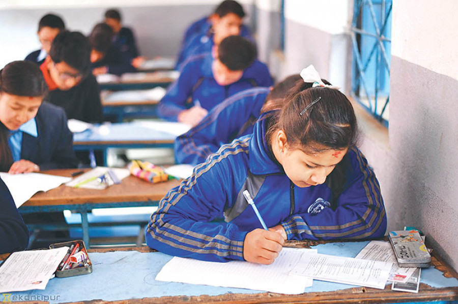 Nepali students studying