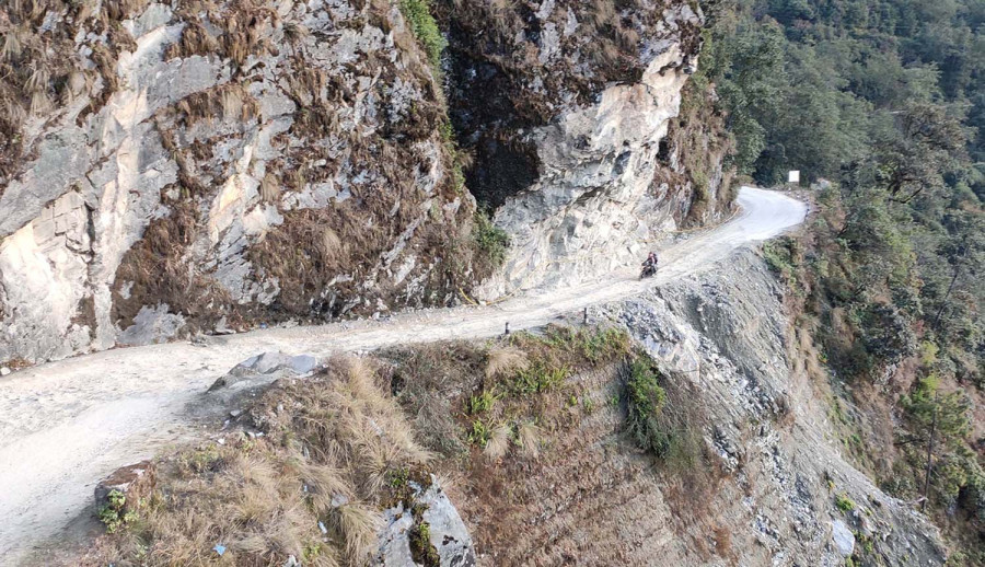 Syaubari-dhunche-syaphru Section Of Pasang Lhamu Highway In Dilapidated 