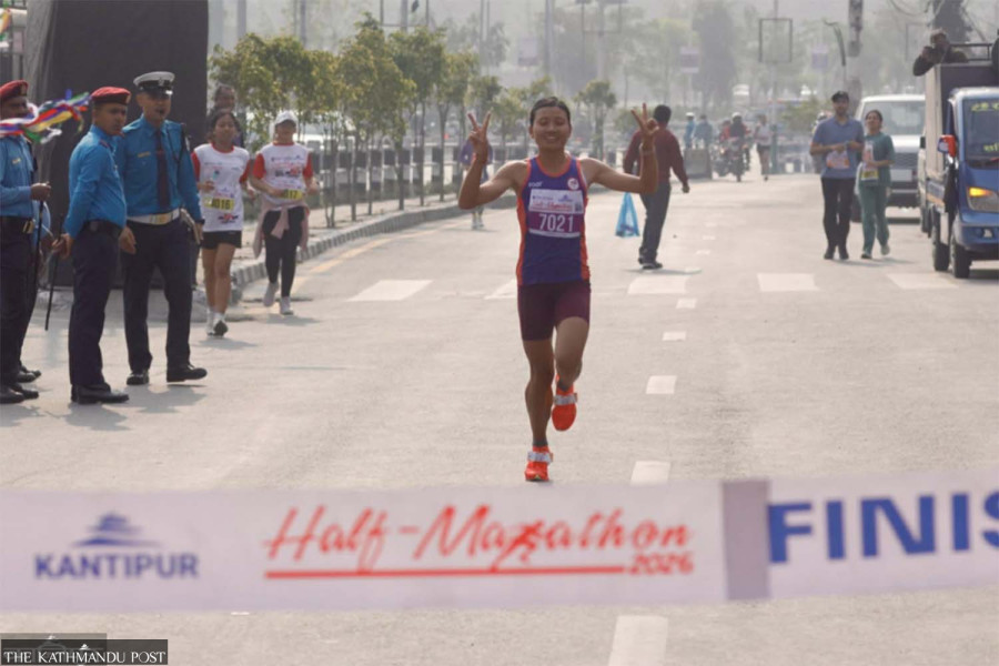Rokaya and Shrestha win Kantipur Half Marathon titles