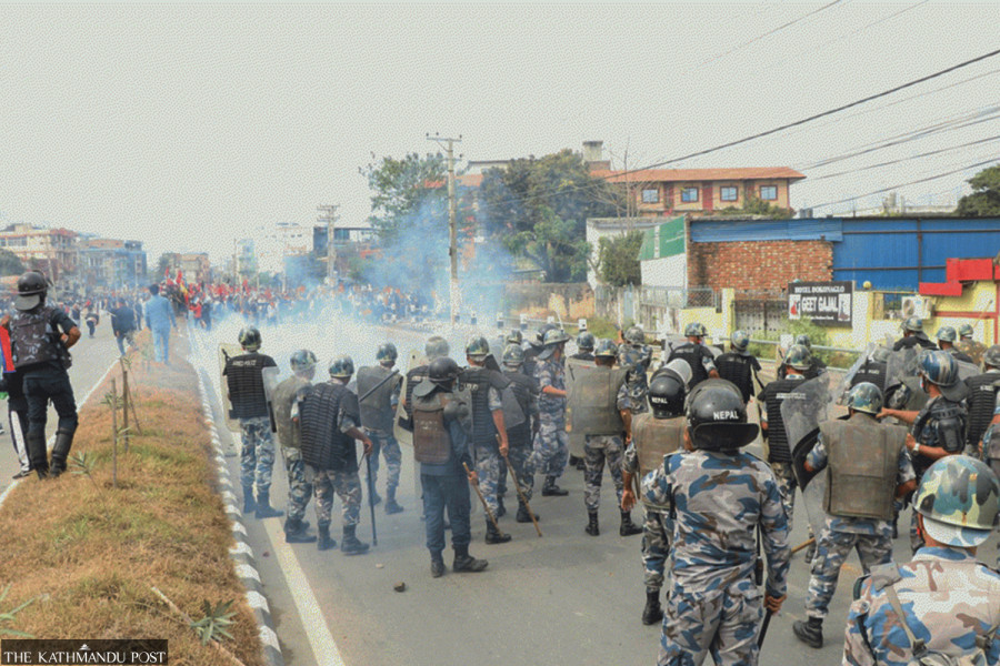 Local clash in Mahottari, police fire tear gas shells