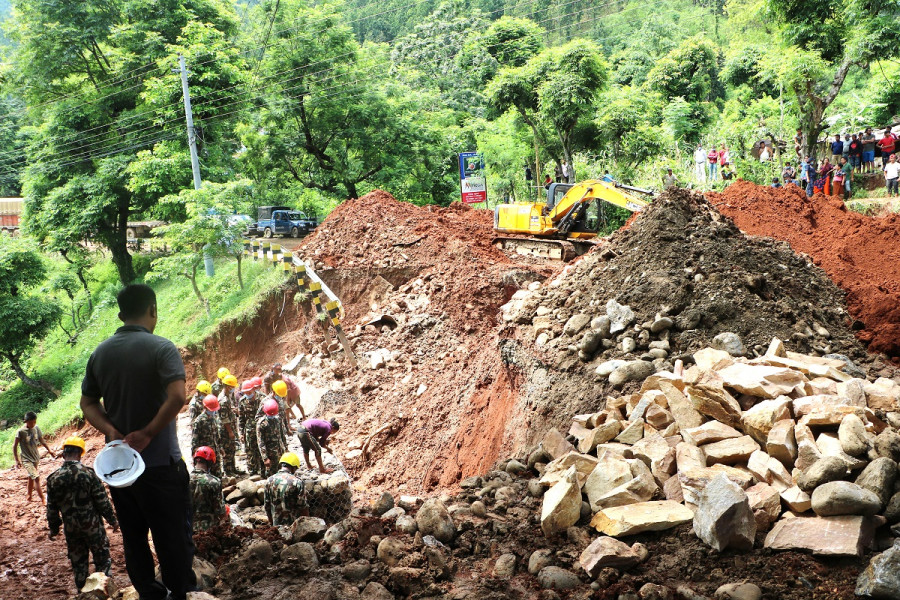 Vehicular movement along Prithvi Highway disrupted