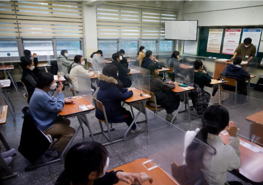 South Korea students sit college exam behind plastic barriers and in hospitals due to COVID-19