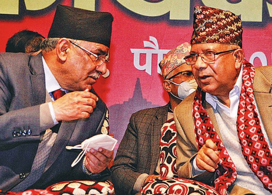 Dahal-Nepal faction of the Nepal Communist Party holding its Parliamentary Party meeting, a day ahead of the Oli faction’s meeting