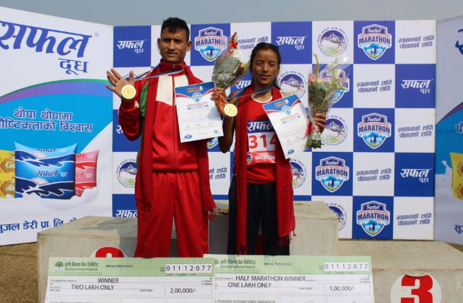 Army athlete Rokaya clinches Pokhara Marathon
