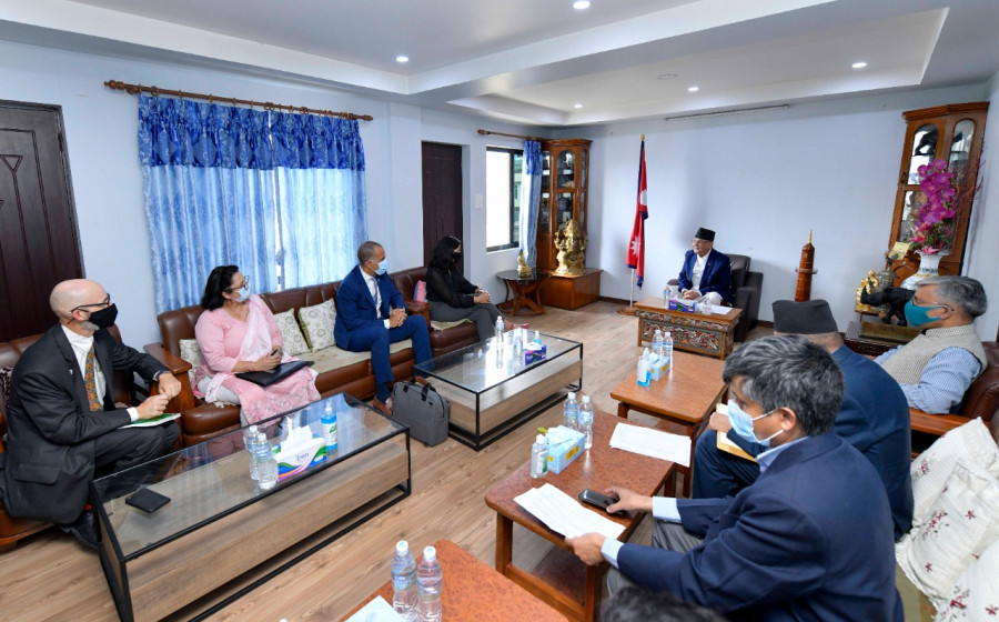 MCC officials hold talks with opposition leader KP Sharma Oli