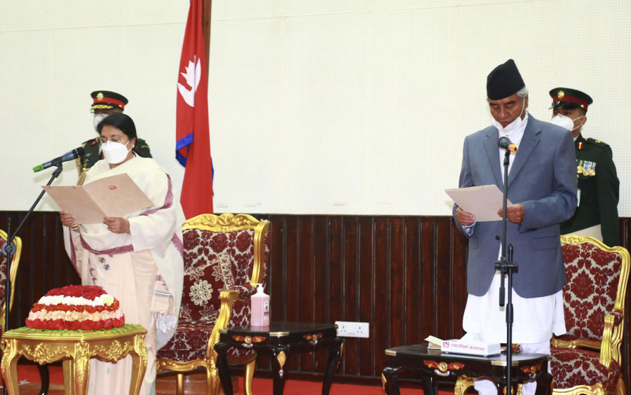 Sher Bahadur Deuba sworn in as Nepal prime minister, for fifth time