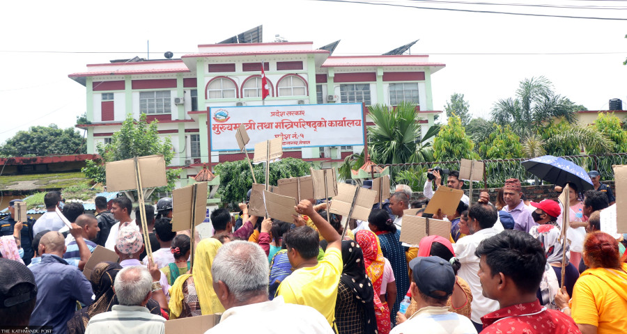 Locals affected by Biratnagar Airport expansion project protest