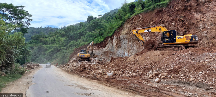 Prithvi Highway road widening work at snail’s pace