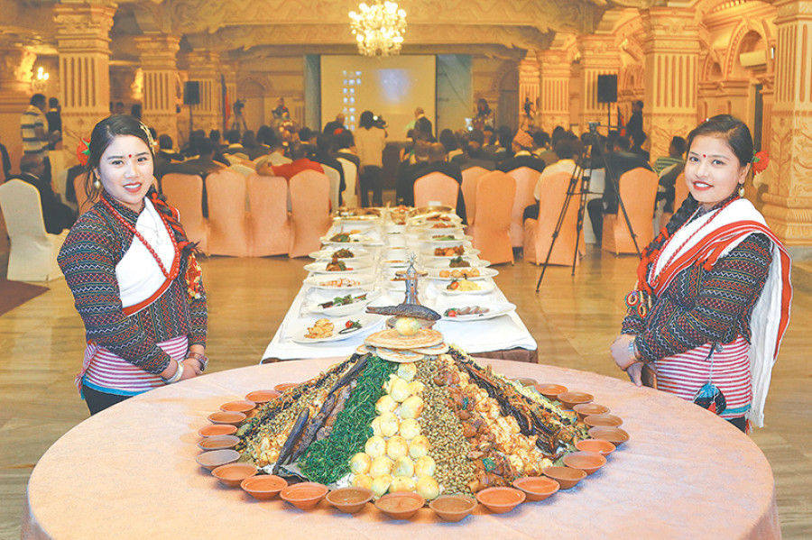 Eating momos in Rwanda
