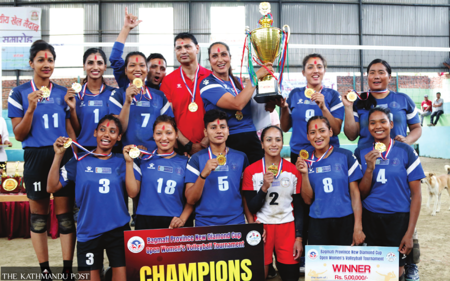 Police edge APF to clinch women’s volleyball title