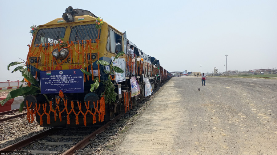 Bathnaha-Biratnagar freight train cheers traders
