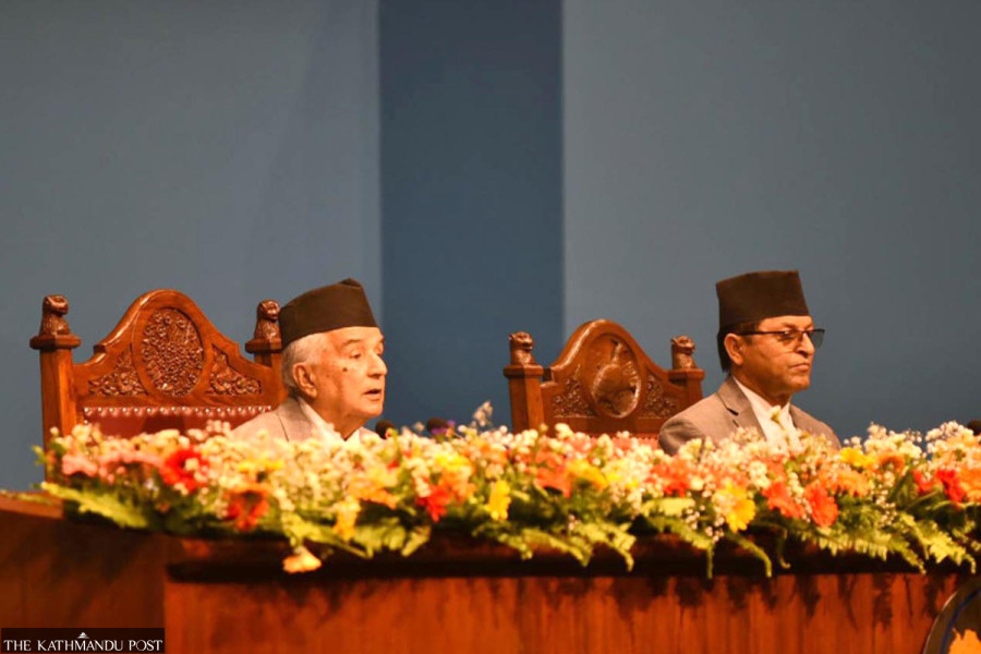 President Ramchandra Paudel presents government’s policies and programmes