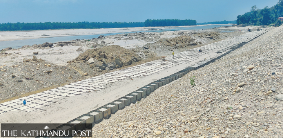 Narayani River embankment work progressing smoothly
