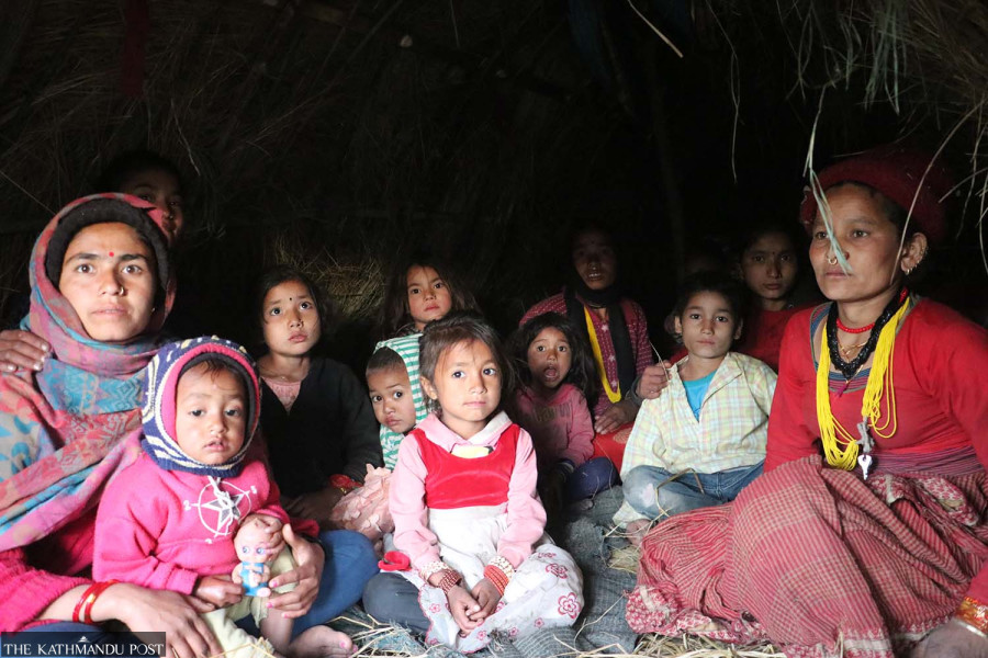 Victims of last November’s Doti earthquake spend cold winter months under flimsy tarp