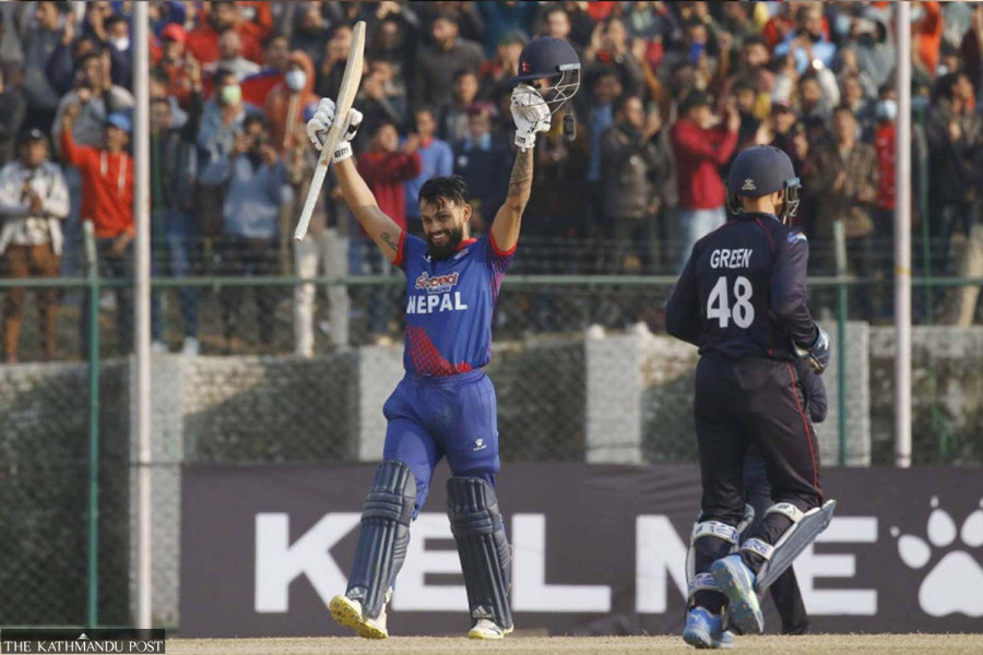 Bhurtel ton gives Nepal winning start