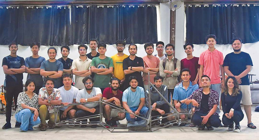 Nepali undergraduates prepare for Formula 3 electric vehicle race