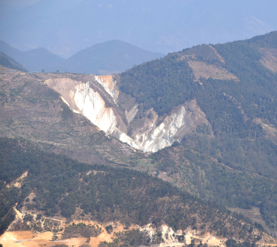 Ever-growing massive landslide threatens Bajura’s Chhededaha Lake and surrounding areas