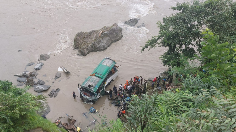 At least 8 dead as bus plunges into Trishuli river in Dhading