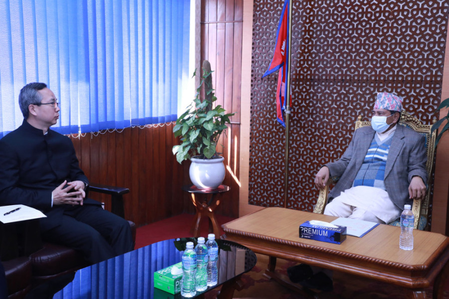 Chinese Ambassador Chen calls on Deputy Prime Minister Shrestha