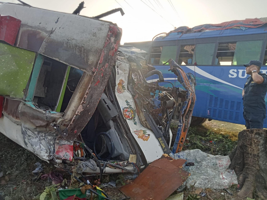 One dead, over two dozen injured in Deukhuri road mishap 