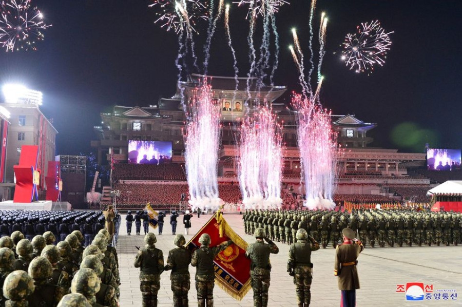 North Korea shows off largest-ever number of nuclear missiles at nighttime parade