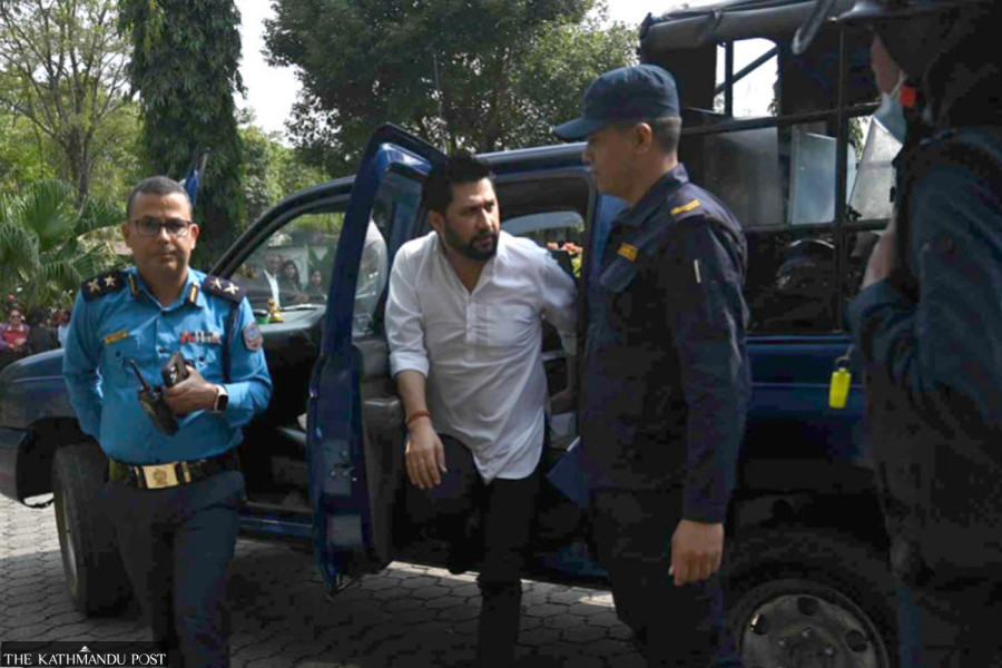 Former home minister Lamichhane presented before Kaski court