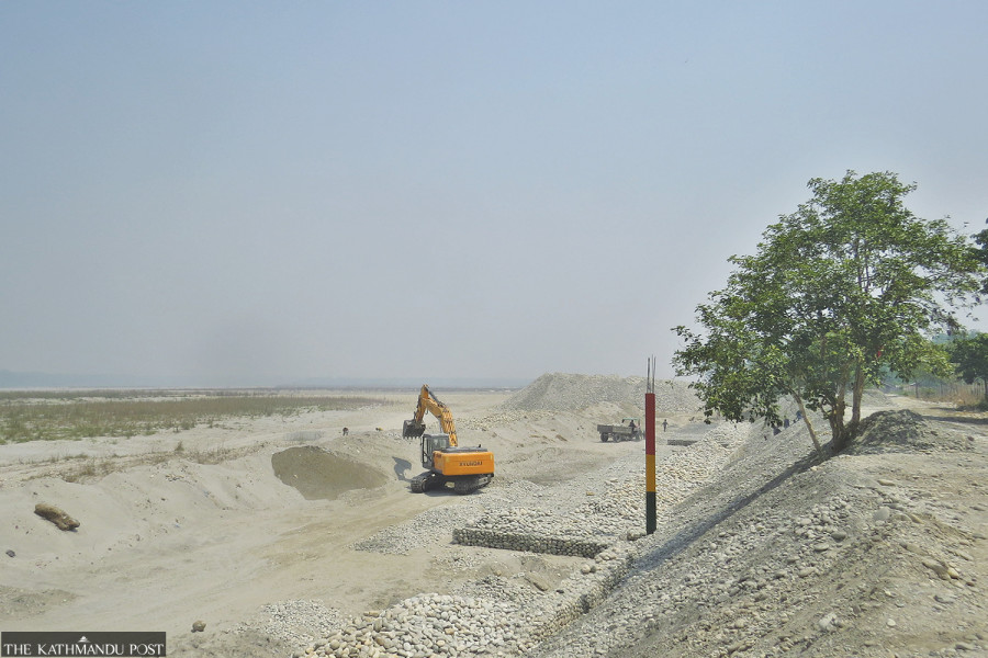 Lack of funds affects embankment construction along Narayani River