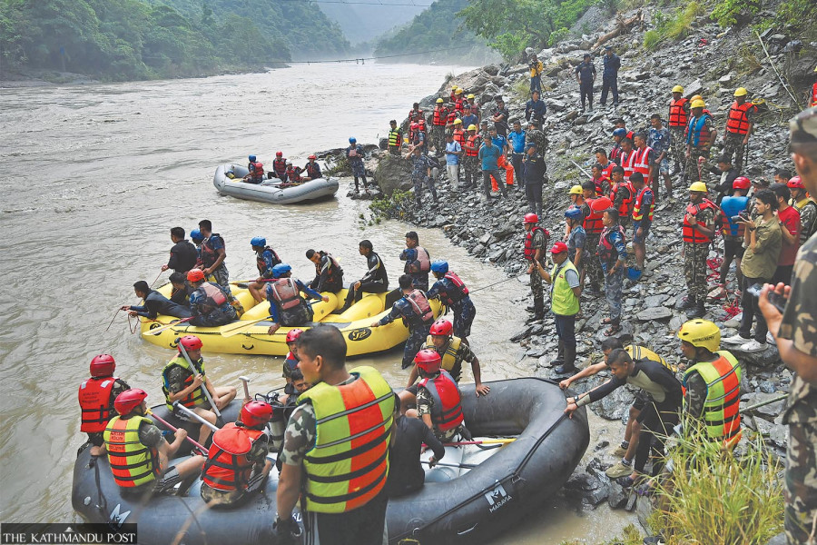 Search for passengers and two buses missing in Trishuli river continues a month on