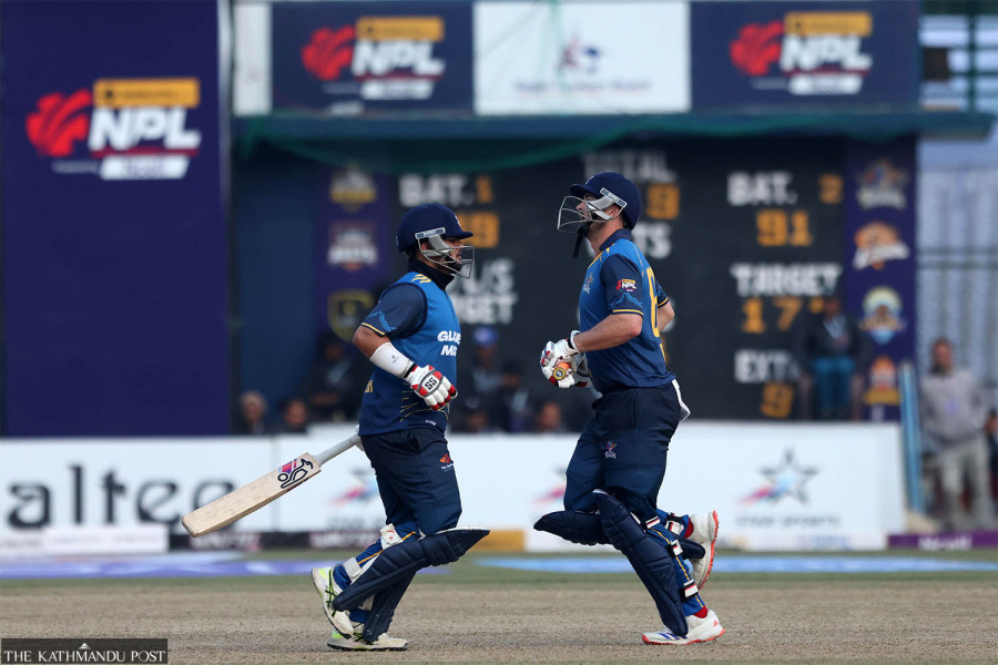 Gous ton, Kharel fifty steers Pokhara to 10-wicket win over Lumbini